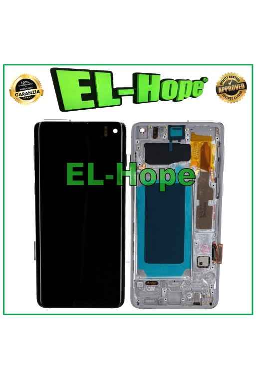 OLED FRAME LCD DISPLAY FOR SAMSUNG GALAXY S10 SM-G973F TOUCH SCREEN WHITE GLASS