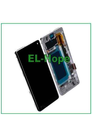 OLED FRAME LCD DISPLAY FOR SAMSUNG GALAXY S10 SM-G973F TOUCH SCREEN WHITE GLASS