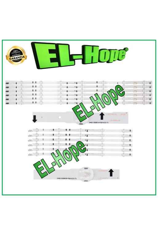KIT 12 LED STRIP BARS FOR 55 TV SAMSUNG D4GE-550DCA-R3/B 2014SVS55 UE55H SERIES