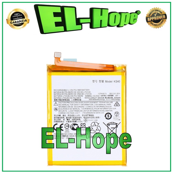 KS40 BATTERY FOR MOTOROLA MOTO E6i / E6S / E6 PLAY XT2029 XT2053 EQUAL ORIGINAL