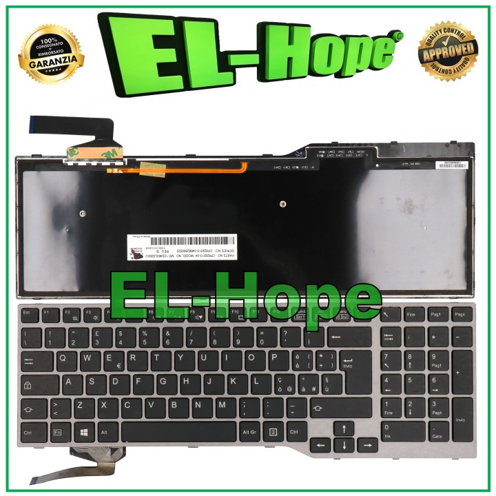 ITA KEYBOARD FOR FUJITSU E753 E754 E756 E554 E556 E557 NOTEBOOK BACKLIT