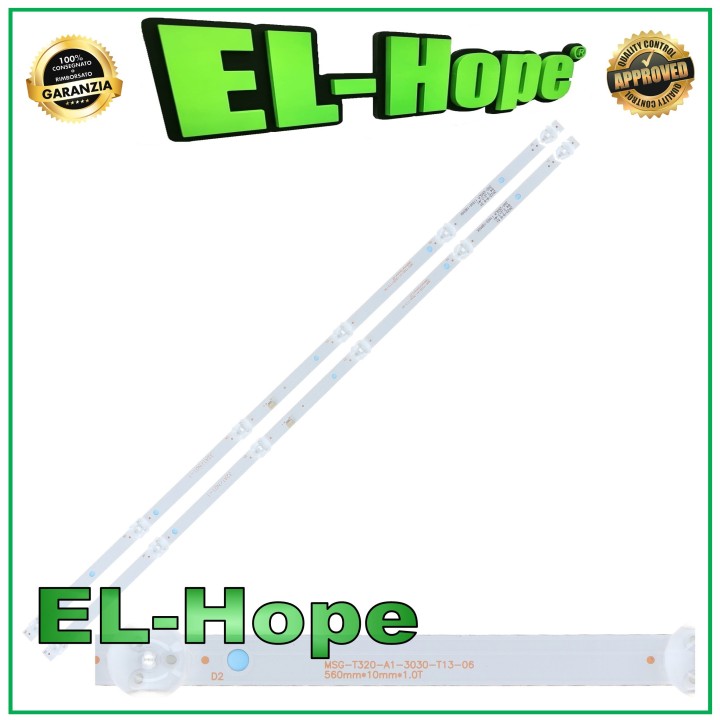 KIT OF 2 6 LED STRIP BARS FOR 32  ZEPHIR TV MSG-T320-A1-3030-T13-06 L560mm 3 PIN
