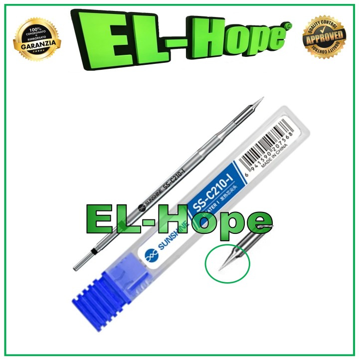 SUNSHINE SS-C210-I C210-TI CARTRIDGE 0.1mm STRAIGHT TIP FOR SOLDERING IRON T210