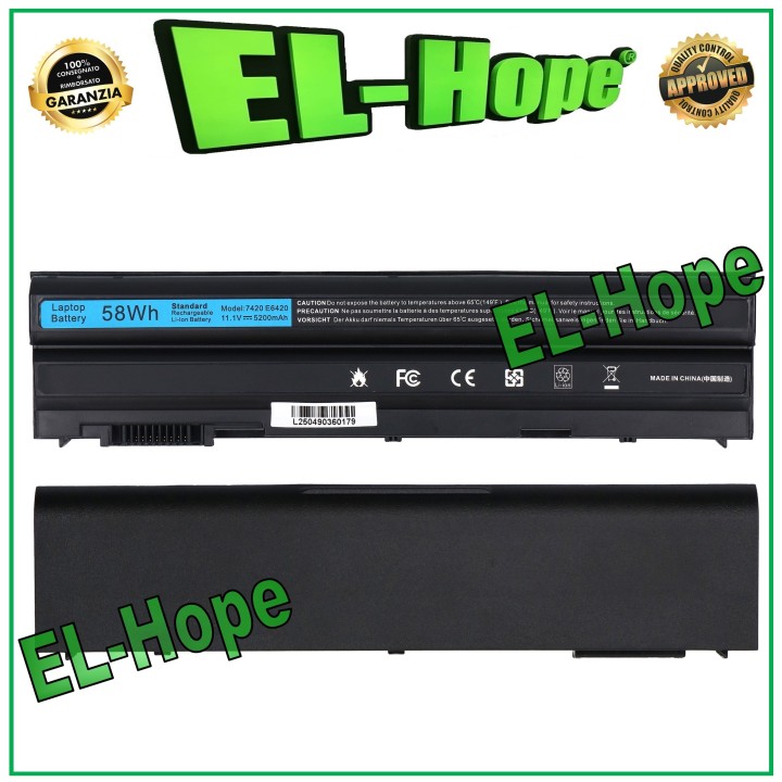BATTERY FOR PC NOTEBOOK DELL 7420 E6420 5200 mAh 11.1V 58Wh BLACK EQUAL TO ORIGINAL