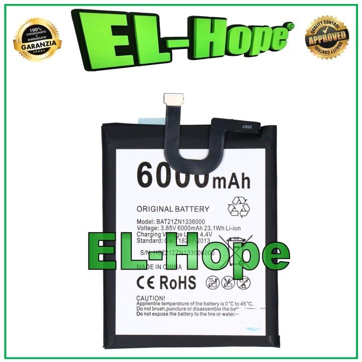 BATTERY BAT21ZN1336000 FOR DOOGEE V20 /V20 PRO 6000 mAh EQUAL ORIGINAL