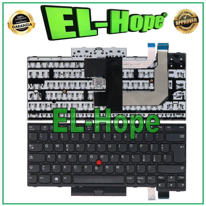 ITALIAN KEYBOARD FOR LENOVO THINKPAD T470 T480 A475 NOTEBOOK + BLACK TRACKPAD