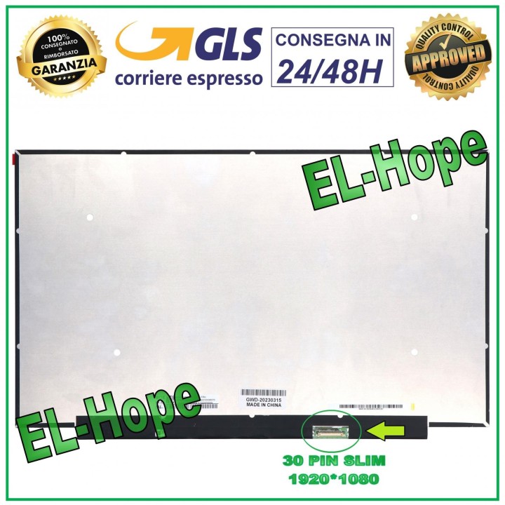 DISPLAY MB156CS01-8 1.0 LCD NOTEBOOK 15.6 30 PIN SLIM 1920*1080 FHD LED SCREEN