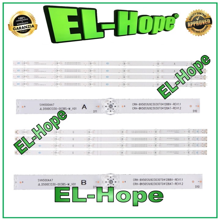 KIT 8 BARS 6 LEDs FOR TV 50 HISENSE CRH-BK50S1U923030T04128AT JHD500X3U51-T0L1