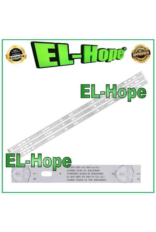 KIT OF 3 7 LED STRIP BARS FOR 32 PHILIPS TV GJ-2K16-D2P5-315-D307-V2 L613mm