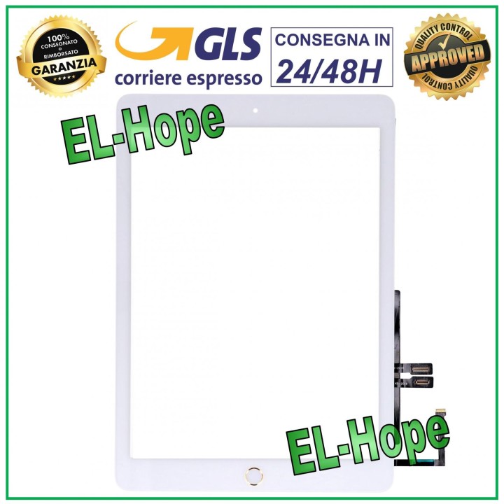 TOUCH FOR APPLE IPAD 6 6TH GEN. 9.7 2018 A1893 A1954 WHITE GLASS HOME BUTTON