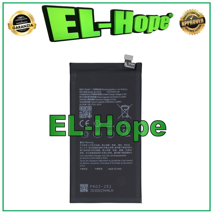 BATTERY BLPA03 FOR OPPO FIND N3 CPH2499 PHN110 SUPERVOOC 3295mAh EQUAL TO ORIGINAL