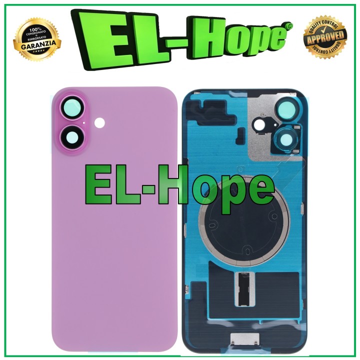 GLASS CASE BACK COVER + MAGSAFE FOR IPHONE 16 PLUS PINK