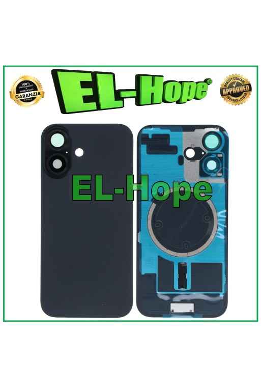 GLASS CASE BACK COVER + MAGSAFE FOR APPLE IPHONE 16 BLACK