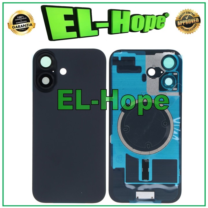 GLASS CASE BACK COVER + MAGSAFE FOR APPLE IPHONE 16 BLACK