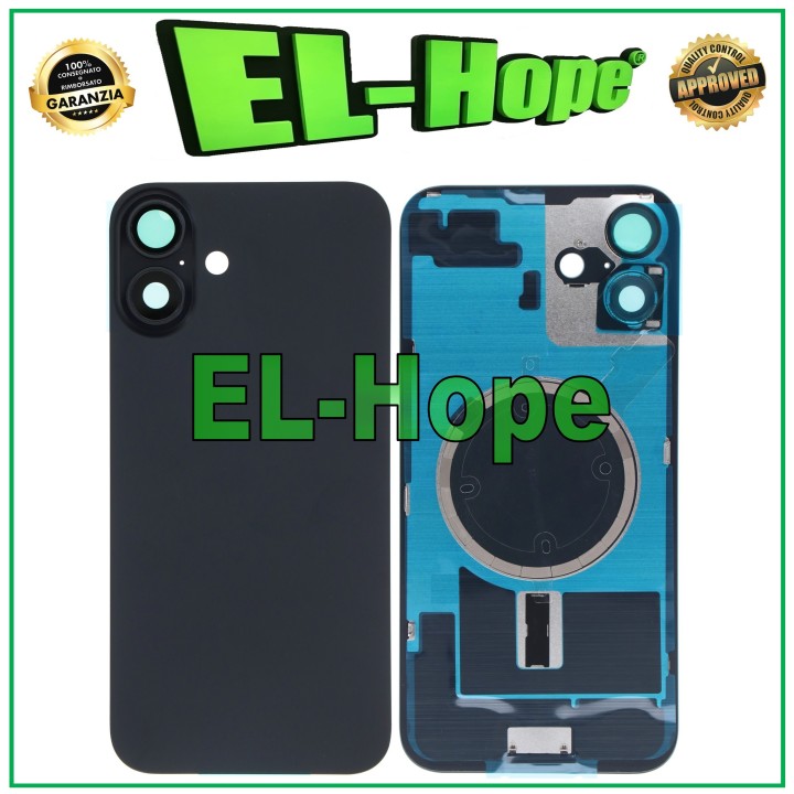 GLASS CASE BACK COVER + MAGSAFE FOR IPHONE 16 PLUS BLACK