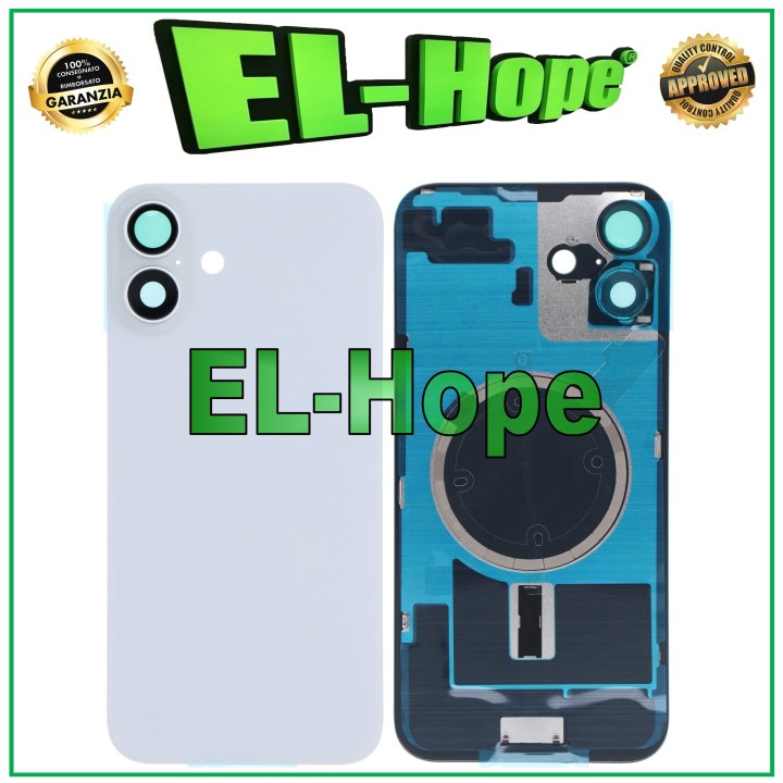 GLASS CASE BACK COVER + MAGSAFE FOR IPHONE 16 PLUS WHITE