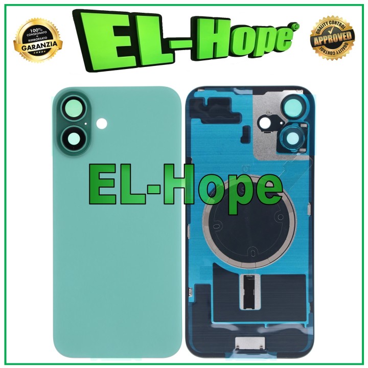 GLASS CASE BACK COVER + MAGSAFE FOR IPHONE 16 PLUS AQUA GREEN