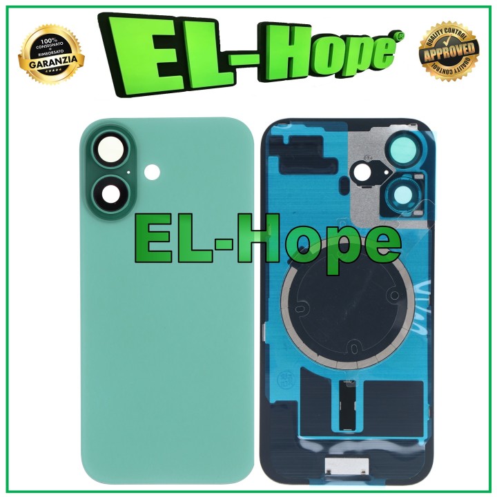 GLASS CASE BACK COVER MAGSAFE FOR APPLE IPHONE 16 AQUA GREEN