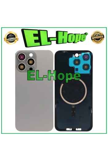 GLASS CASE BACK BODY + MAGSAFE FOR IPHONE 15 PRO MAX NATURAL TITANIUM