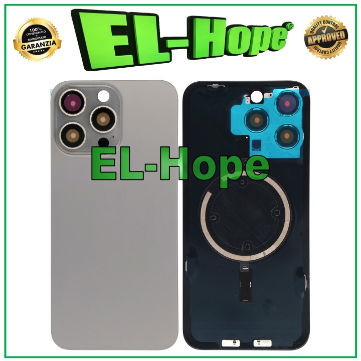GLASS CASE BACK BODY + MAGSAFE FOR IPHONE 15 PRO MAX NATURAL TITANIUM