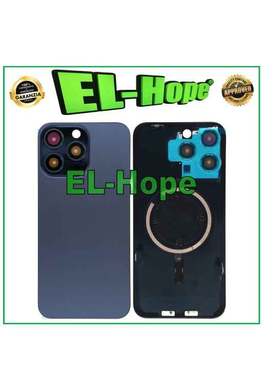 GLASS CASE BACK COVER + MAGSAFE FOR IPHONE 15 PRO MAX TITANIUM BLUE