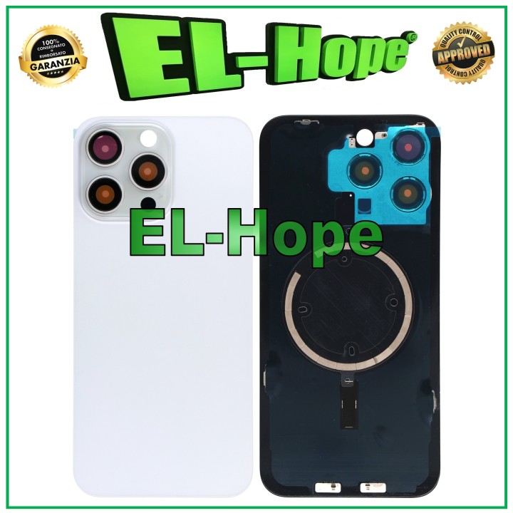 GLASS CASE BACK BODY MAGSAFE COVER FOR IPHONE 15 PRO MAX TITANIUM WHITE
