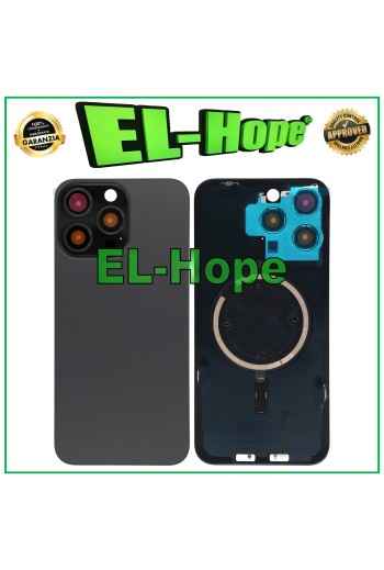 GLASS CASE BACK BODY MAGSAFE COVER FOR IPHONE 15 PRO MAX TITANIUM BLACK