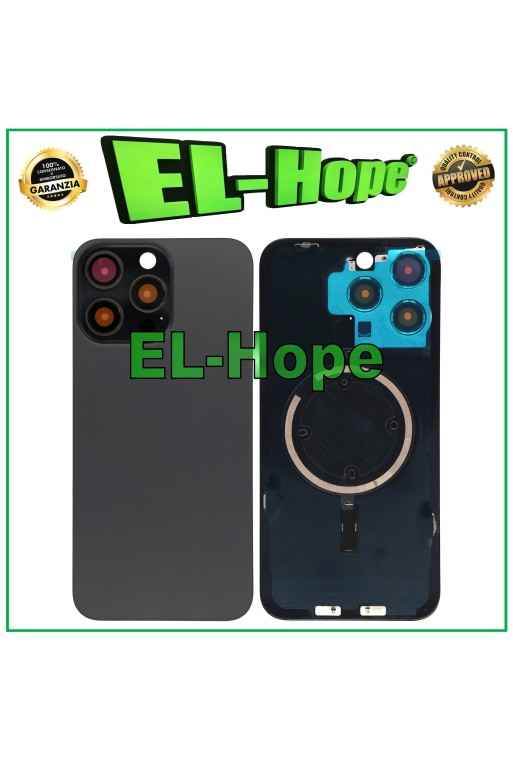 GLASS CASE BACK BODY MAGSAFE COVER FOR IPHONE 15 PRO MAX TITANIUM BLACK