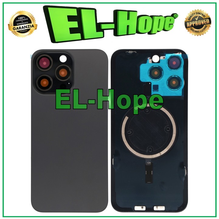 GLASS CASE BACK BODY MAGSAFE COVER FOR IPHONE 15 PRO MAX TITANIUM BLACK