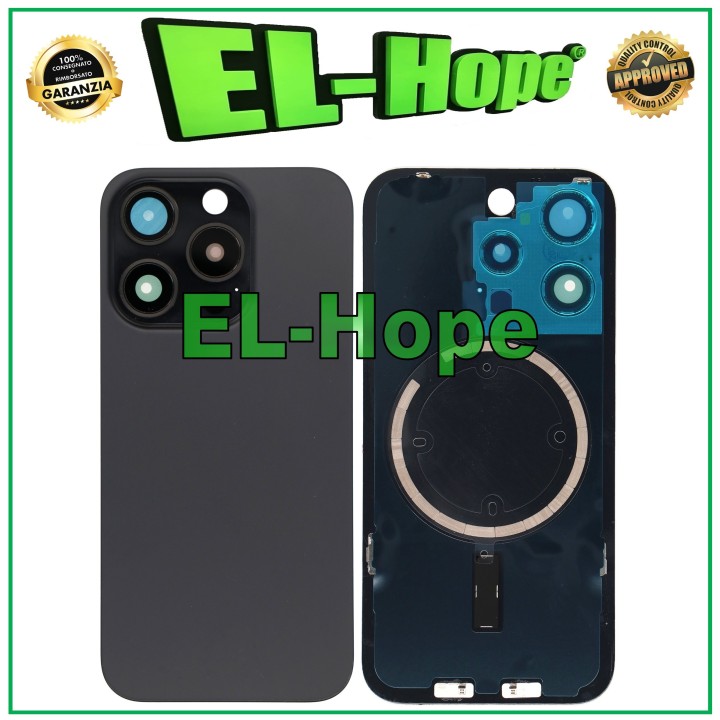 GLASS CASE BACK COVER + MAGSAFE FOR IPHONE 15 PRO TITANIUM BLACK