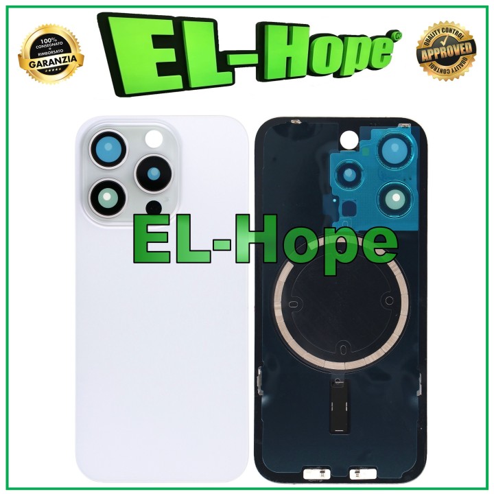 MAGSAFE GLASS CASE BACK COVER FOR IPHONE 15 PRO TITANIUM WHITE