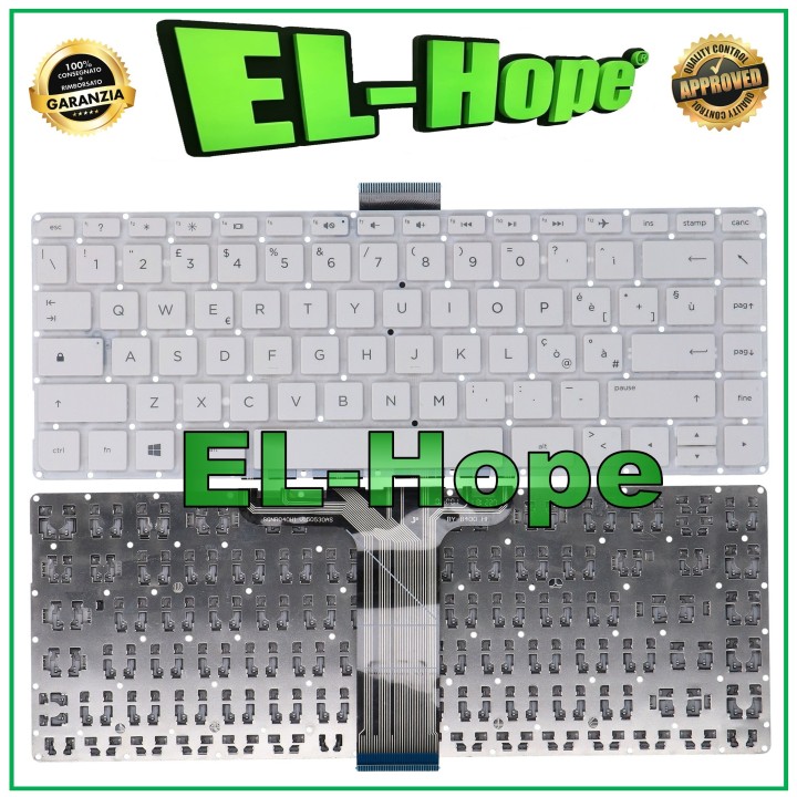 ITALIAN KEYBOARD FOR HP STREAM 14-AX 14-CB NOTEBOOK WHITE