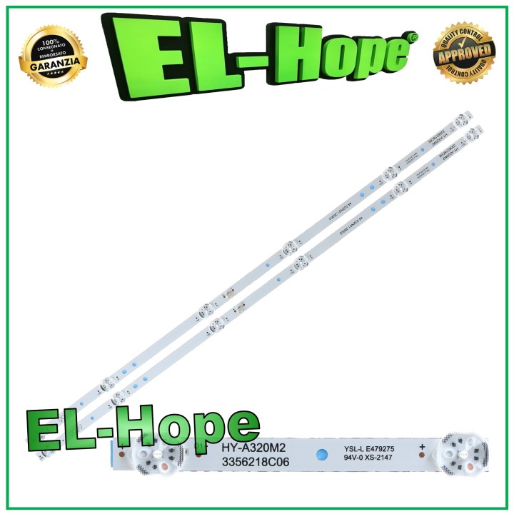 KIT OF 2 6 LED STRIP BARS FOR 32  TV HY-A320M2 3356218C06 L560mm