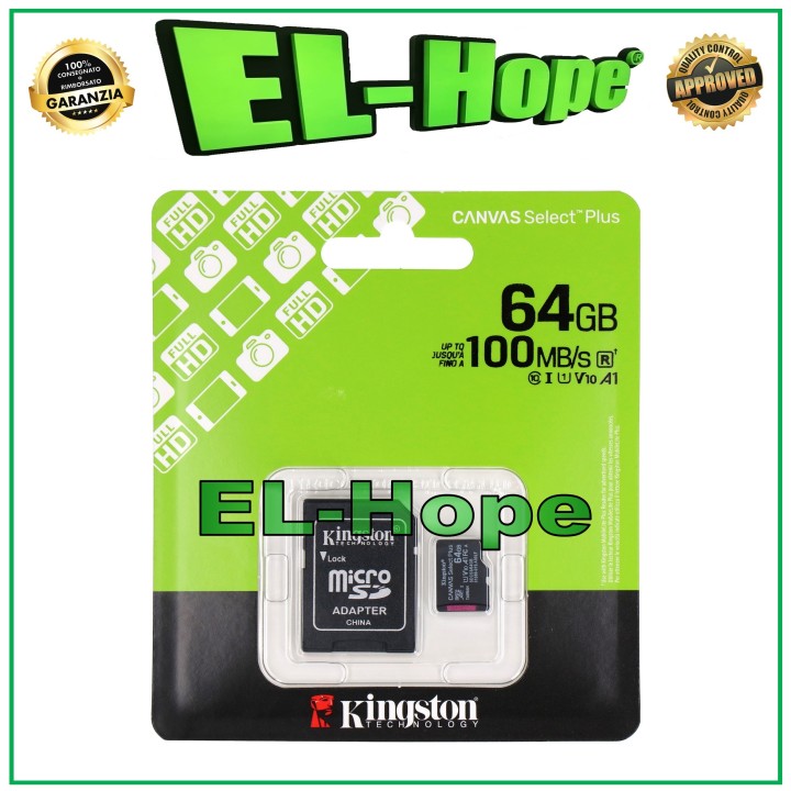 KINGSTON ORIGINAL MICRO SD 64GB 100MB/s MEMORY CARD EXTERNAL MEMORY CARD