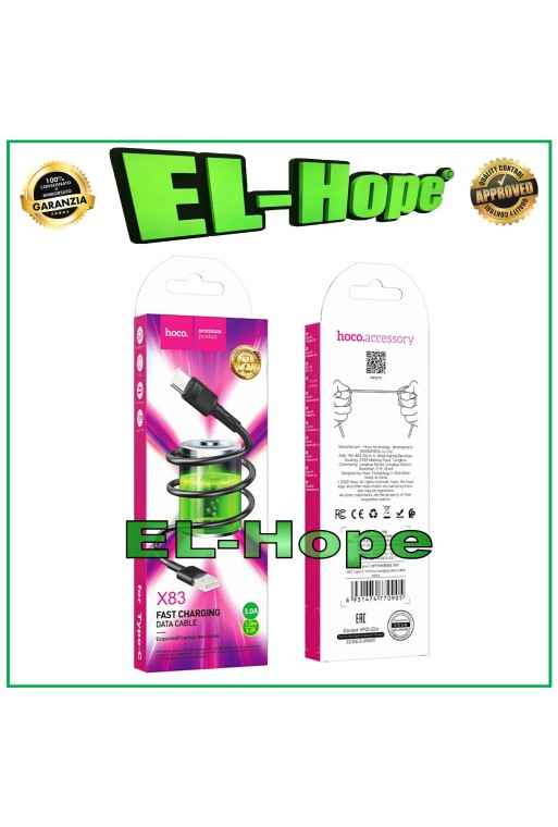 UNIVERSAL BLACK USB / TYPE-C DATA CABLE CHARGING CABLE 1 MT