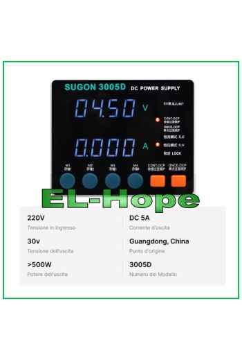 SUGON 3005D 30V 5A DC USB POWER STABILIZED BENCH POWER SUPPLY