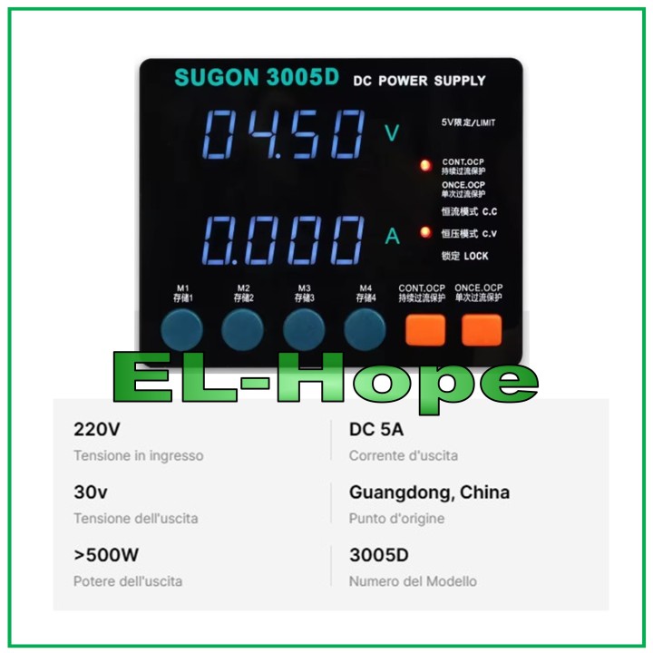 SUGON 3005D 30V 5A DC USB POWER STABILIZED BENCH POWER SUPPLY