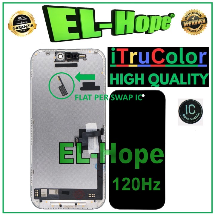 iTruColor SOFT OLED LCD DISPLAY FOR APPLE IPHONE 16 PRO TOUCH GLASS 120Hz