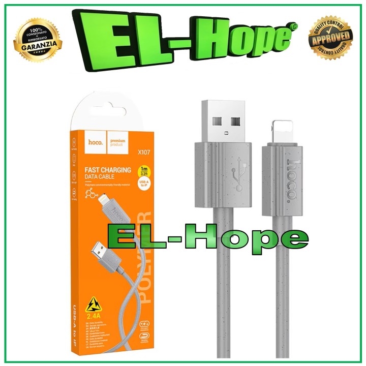 HOCO UNIVERSAL DATA CABLE CHARGING CABLE FOR IPHONE GREY 1MT