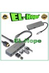 PRIO USB 7-in-1 HUB MULTIPORT ADAPTER SD CARD READER HD TV FOR PC NOTEBOOK