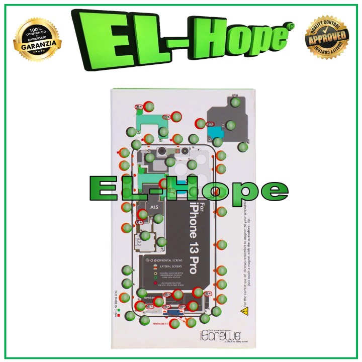 ISCREWS MAP ACCOMMODATION SCREWS PAD ILLUSTRATED DISASSEMBLY APPLE IPHONE 13 PRO
