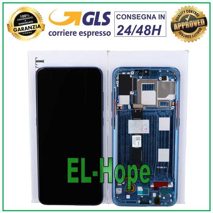 ORIGINAL SERVICE LCD TOUCH DISPLAY XIAOMI MI 9 M1902F1A F1G F1T FRAME BLUE
