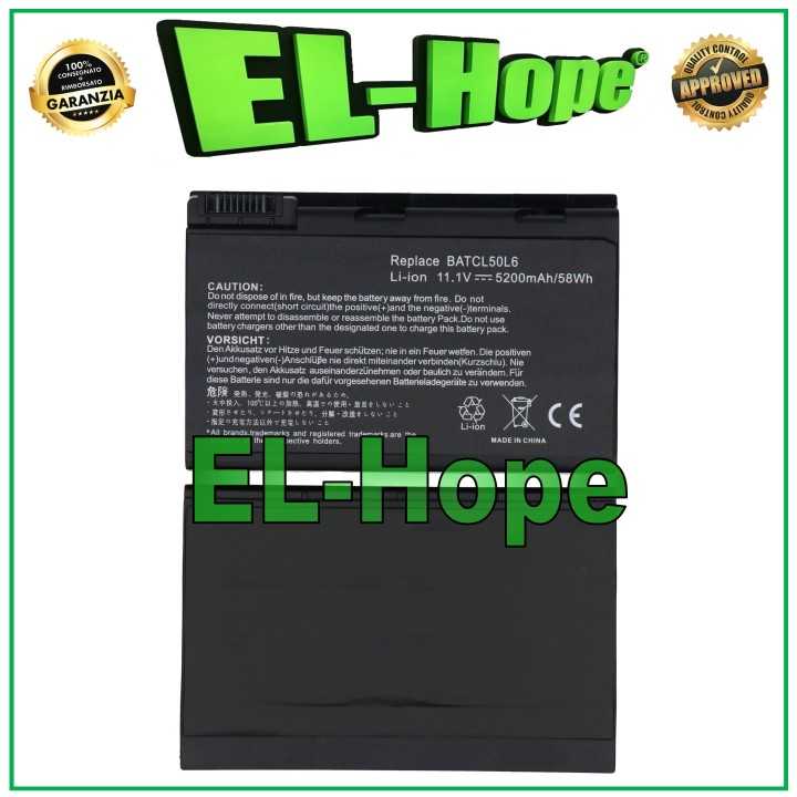 ACER BATCL50L6 5200 mAh 11.1V BLACK NOTEBOOK BATTERY EQUAL TO ORIGINAL