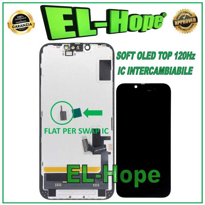 LCD DISPLAY FOR IPHONE 14 PRO (SOFT OLED OG IC Interc.) 120Hz EQUAL ORIGINAL