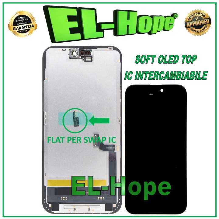 LCD + TOUCH DISPLAY FOR IPHONE 15 PLUS (SOFT OLED OG IC Interc.) LIKE ORIGINAL