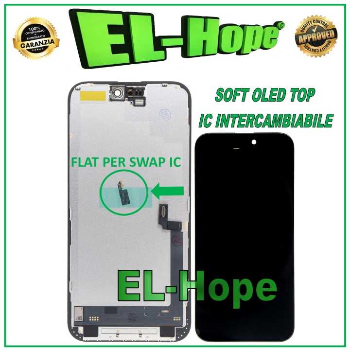 LCD DISPLAY + TOUCH FOR IPHONE 16 PLUS (SOFT OLED OG IC Interc.) LIKE ORIGINAL