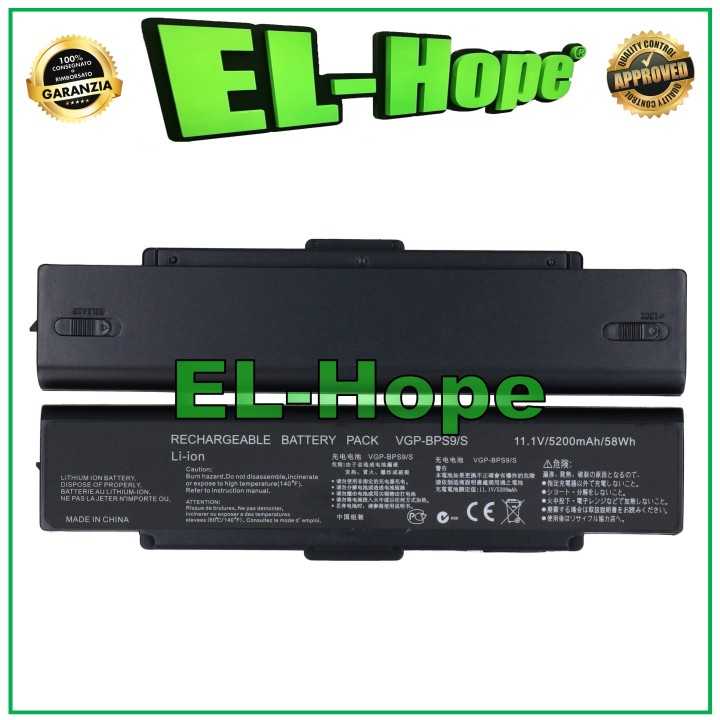 SONY VAIO VGP-BPS10 5200mAh 11.1V BLACK NOTEBOOK BATTERY EQUAL TO ORIGINAL